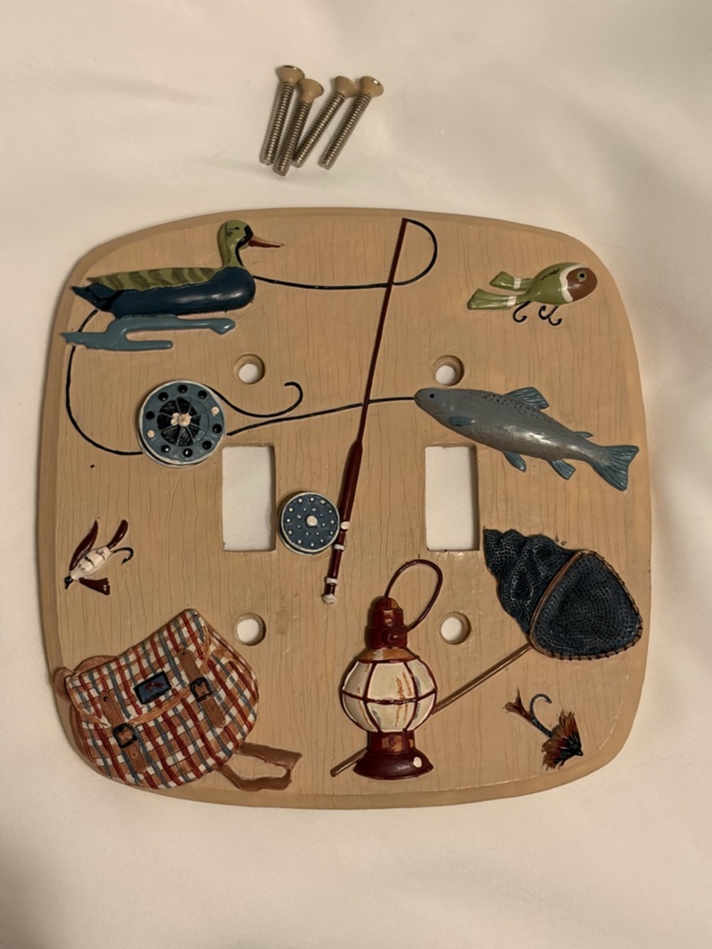 Fishing Gear Themed Double and single Toggle Light Switch Covers - Multi Color - Picture 2 of 7